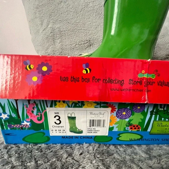 Western Chief Boys Waterproof Printed Rain Boots Size 3 - Picture 3 of 13